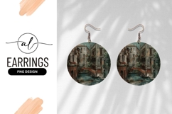 Venetian canal round earring png design Product Image 1