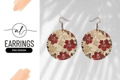 Round earring png design with floral pattern Product Image 1