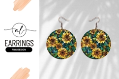 Vibrant sunflower round earring design Product Image 1