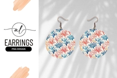 Round earring png design with coral pattern Product Image 1