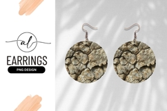 Cracked Earth Texture Round Earring Png Product Image 1