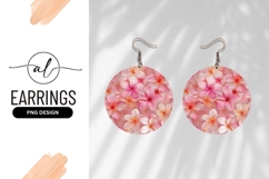 Pink floral round earring png design Product Image 1