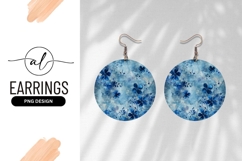 Blue floral round earring png design Product Image 1