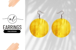 Round earring png design with sparkling yellow texture Product Image 1