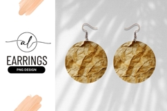 Vintage paper texture round earring design png Product Image 1