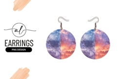 Round earring png design sunset and clouds Product Image 1