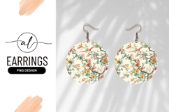 Floral round earring png design Product Image 1