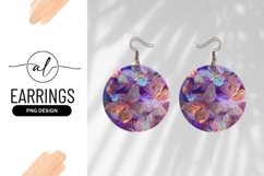 Iridescent butterfly round earring png design Product Image 1
