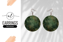 Tropical leaf round earring png design Product Image 1