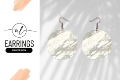 Abstract White Marble Round Earring Png Product Image 1