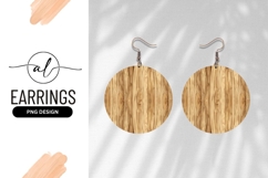 Circular Wooden Texture Round Earring Png Product Image 1