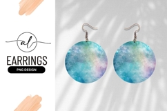 Round earring png design with abstract watercolor splash Product Image 1