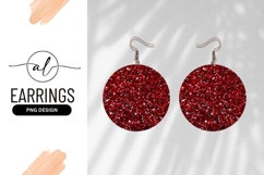 Round earring png design with sparkling red glitter Product Image 1