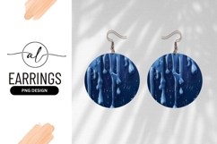 Round earring png design blue drips Product Image 1