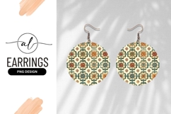Round earring png design with floral pattern Product Image 1