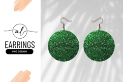 Green glitter round earring design png Product Image 1
