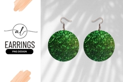 Green glitter round earring design Product Image 1