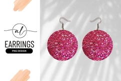 Round earring png design with sparkling glitter Product Image 1