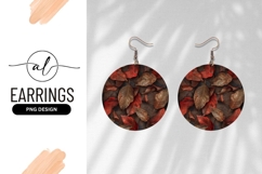 Autumn leaves round earring png design Product Image 1