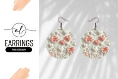 Round Earring Png Design With Hearts And Flowers Product Image 1