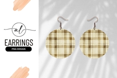 Round Earring Png Design with Plaid Pattern Product Image 1