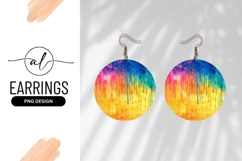 Cosmic Drip Round Earring Png Design Product Image 1