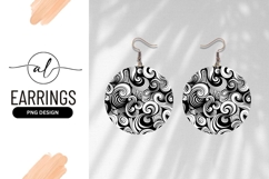 Abstract Swirl Pattern Round Earring Png Product Image 1