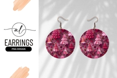Plaid Pattern Round Earring Png Design Product Image 1