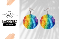 Patriotic Star Round Earring Png Design Product Image 1