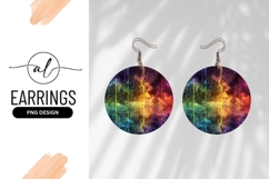 Cosmic Lightning Round Earring Png Design Product Image 1