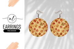 Autumn Leaves Round Earring Png Design Product Image 1
