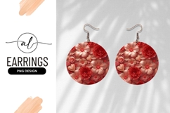 Floral and Heart Motif Round Earring Png Design with Floral Product Image 1