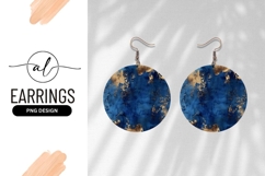 Blue and Gold Round Earring Design Png Product Image 1