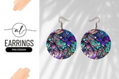 Abstract Floral Stained Glass Round Earring Png Product Image 1