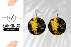 Gold And Black Marble Round Earring Png Product Image 1