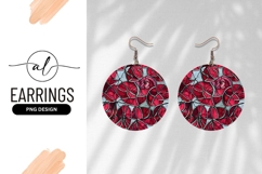 Round Rose Stained Glass Design Round Earring Png Product Image 1
