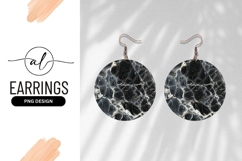 Black And White Marble Round Earring Png Product Image 1