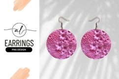 Pink Abstract Cellular Structures Round Earring Png Product Image 1