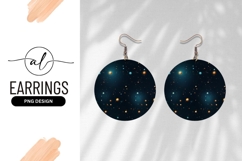 Colorful Planets And Stars Round Earring Png Product Image 1