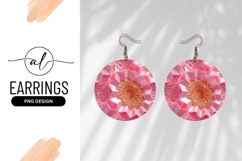 Abstract Pink And Gold Round Earring Png Product Image 1