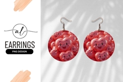 Smiling Heart Balloon Pile Round Earring Png Product Image 1