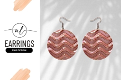 Pink And Gold Glitter Wavy Texture Round Earring Product Image 1