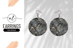 Cracked Gray Stone Round Earring Png Image Product Image 1