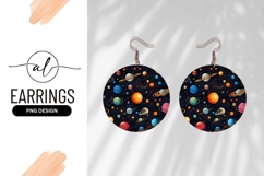 Space Planets Seamless Pattern Round Earring Png Product Image 1