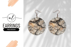 Cracked Earth Texture Round Earring Png Product Image 1
