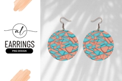 Abstract Cracked Pattern Teal And Salmon Colors Product Image 1