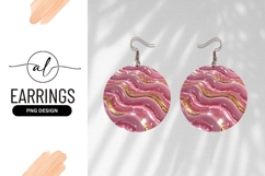 Pink And Gold Waves Round Earring Png Product Image 1