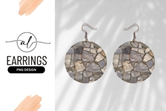Stone Wall Texture Round Earring Png Product Image 1