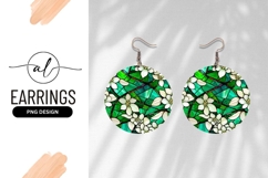 Stained Glass Floral Design Round Earring Png Product Image 1