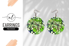 Floral Stained Glass Round Earring Png Product Image 1